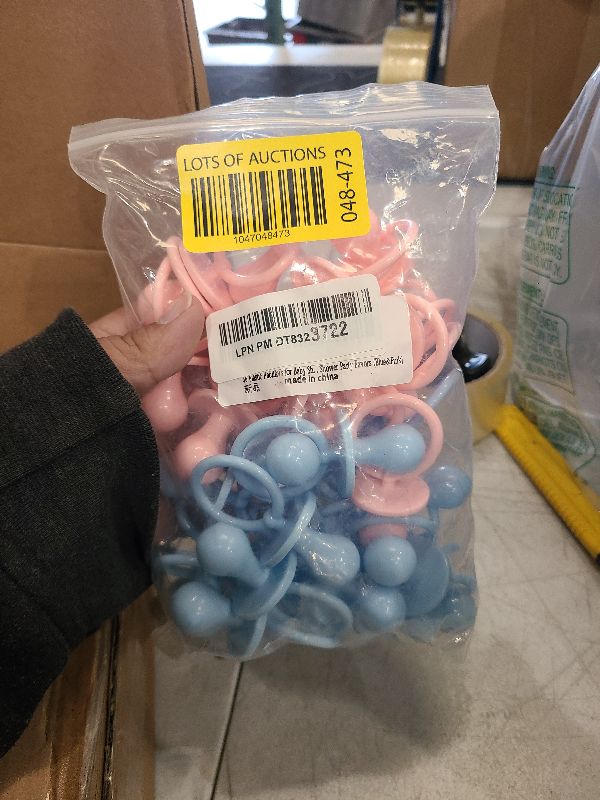 Photo 1 of 36 Plastic Pacifiers for Baby Shower Game, 2.75’’ Baby Shower Pacifiers, Pink Pacifiers Baby Shower Decoration DIY, Gender Reveal Party Table Scatter/Baby Shower Party Favors (Blue&Pink)