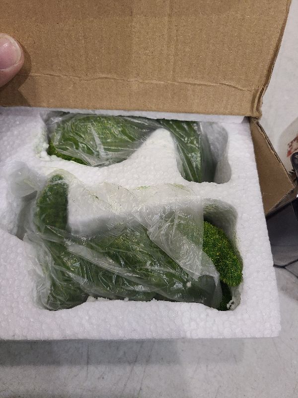 Photo 1 of AOMOONOA Resin Flocked Bunny Figurines Set of 3, Artificial Green Moss Bunnies for Easter Decor, Small Decorative Rabbit Statues for Home Decor, Spring Tabletop Centerpiece, Outdoor Decorating