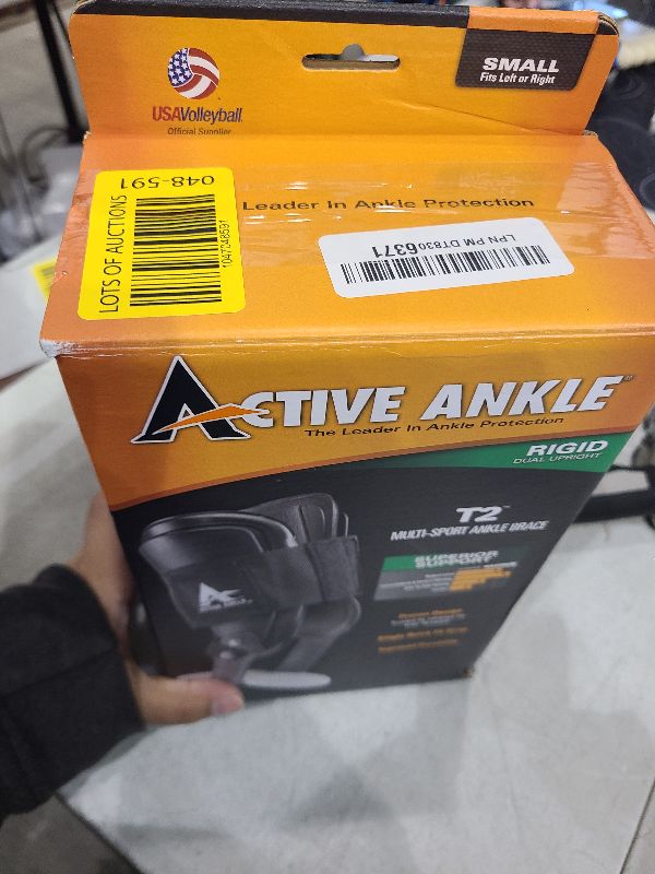 Photo 1 of Active Ankle T2 Ankle Brace, Black Ankle Support for Men & Women, Ankle Braces for Sprains, Stability, Volleyball, Cheerleading, Small