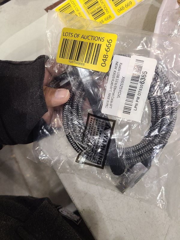 Photo 1 of Aluminum Portable USB to RJ45 Gigabit LAN Network Cable - 6 FT, USB 3.0 A Male to RJ45 Male, Directly Connected, Braided with 5 Pcs Ties for Laptop, PC, Switch