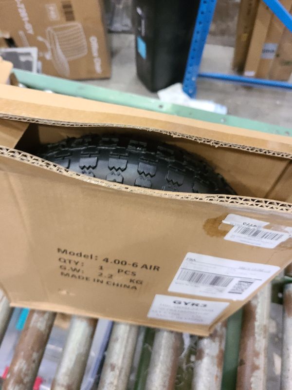 Photo 1 of 13 Inch 1 PC Rubber Pneumatic Replacement Tires and Wheels 4.00-6 with 5/8'' Bearing and 3.15'' Offset Hub, Anti-slip Inflated Air Wheel for Garden Wagon/Hand Truck/Trolley/Garden Scooter etc.