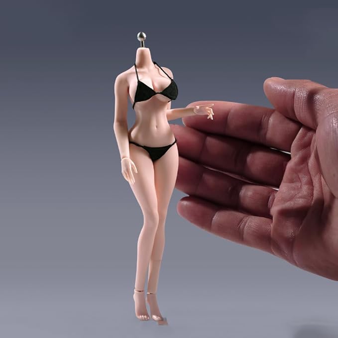 Photo 1 of 1/12 Scale Female Body,6inch Super Flexible Seamless Female Action Figure Body with Detachable Feet Tall and Slender Miniature Figure No Head Sculpt (Pale Skin)