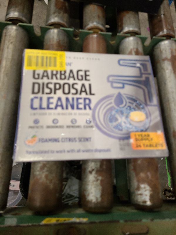 Photo 1 of MIGHTY CLEAN Garbage Disposal Cleaner And Deodorizer Tablets 24 Pack - 1 Year Supply Kitchen Sink Cleaner And Deodorizer, Septic Safe Foaming Cleaner, Lemon Scent, Removes Odor-Causing Residues