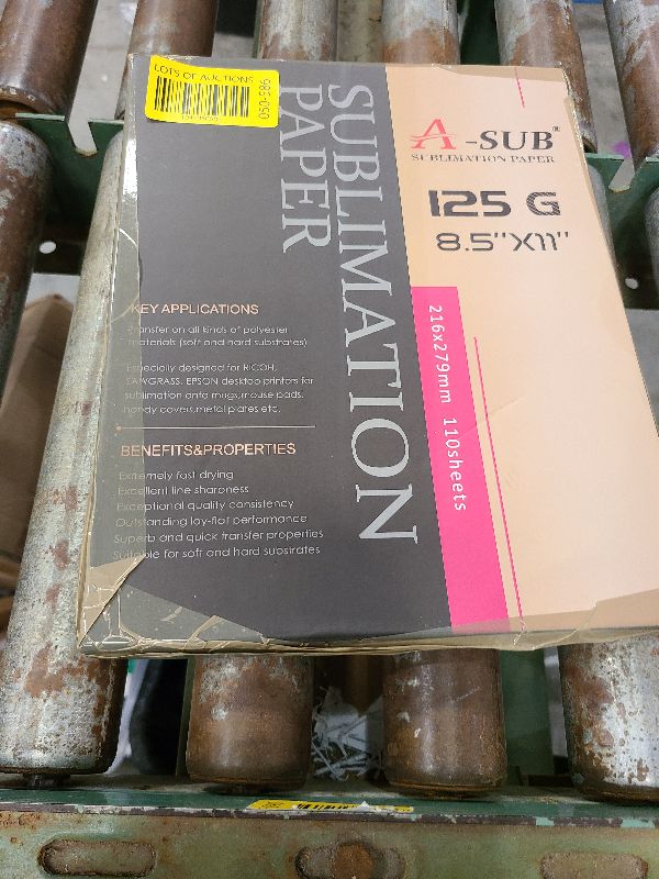 Photo 1 of A-SUB Sublimation Paper 8.5x11 Inch 110 Sheets ONLY Compatible with Sublimation Printer and Sublimation Ink 125g
