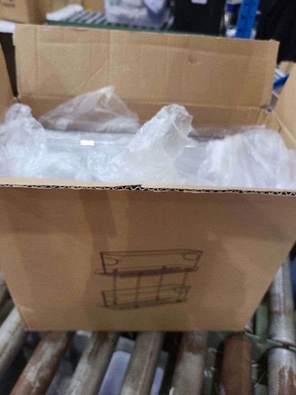 Photo 1 of 6 Set 2 Tier Bathroom Under Sink Organizers and Storage - 14.8"Deep x 5.1" Width - Suitable as Pantry Drawers Slide Out Shelves,Under Kitchen Sink Organizer,Narrow Pull Out Under Cabinet Organizer