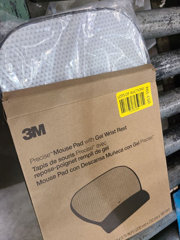 Photo 1 of 3M Precise Mouse Pad with Gel Wrist Rest, Soothing Gel Comfort with Durable, Easy to Clean Leatherette Cover, Optical Mouse Performance, 9.2" x 8.7", Black (MW310LE)