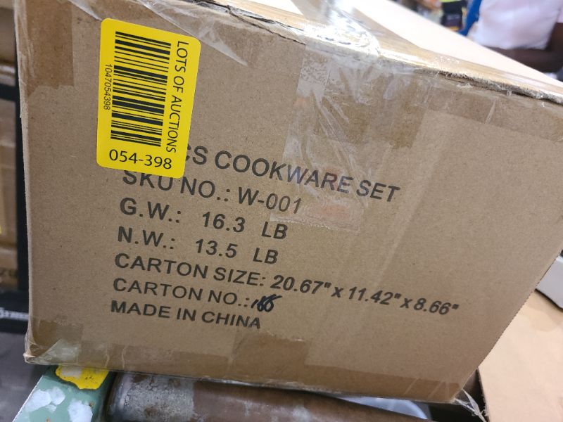 Photo 1 of 12-Piece Induction Ready Stainless Steel Cookware Sets with Glass Lid, Silver on Cookware Sets Stainless Steel