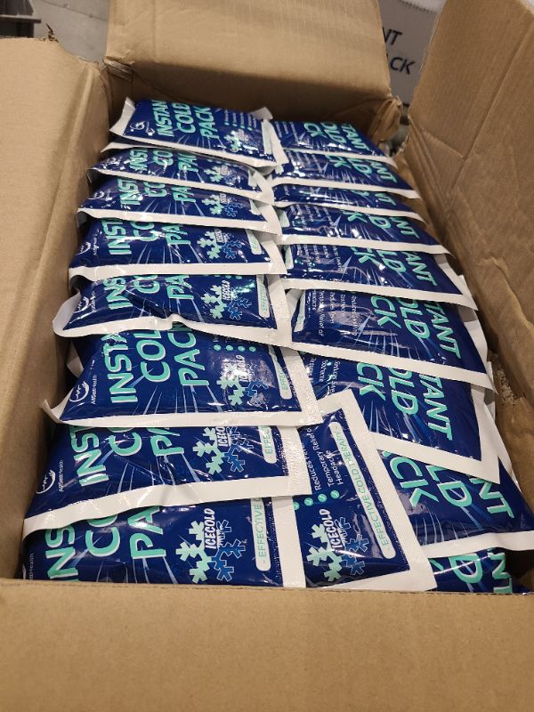 Photo 1 of 100 Pack Instant Cold Pack - Disposable Instant Ice Packs for Injuries Cold Compress Ice Pack for Pain Relief, Swelling 6 x 4.5 in