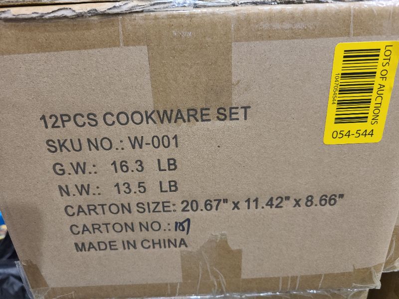 Photo 1 of 12-Piece Induction Ready Stainless Steel Cookware Sets with Glass Lid, Silver on Cookware Sets Stainless Steel