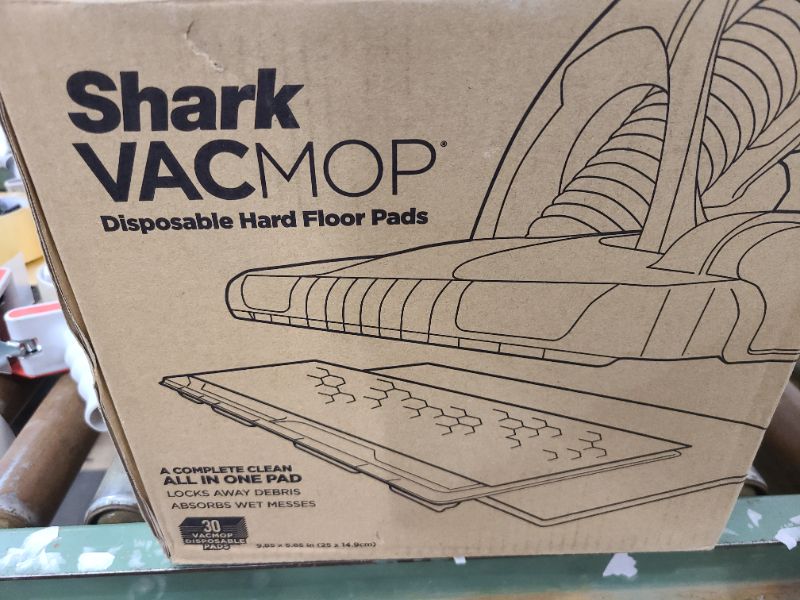 Photo 1 of Shark VACMOP Disposable Hard Floor Pad Refills, Compatible with VM252 & VM180, No-touch Disposal, For use on ALL Sealed Floors - Stone, Hardwood, Laminate & Tile, (Pack of 3, 30 Count Total), VMP30