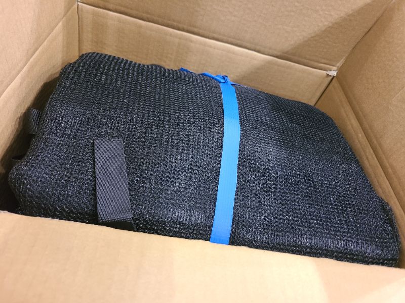 Photo 1 of 14FT Trampoline Replacement Safety Enclosure Net for 6 Straight Poles Round Frame Trampolines, Breathable and Weather-Resistant Trampoline Net with Adjustable Straps (Net Only) Blue