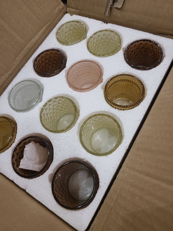 Photo 1 of 24 pcs Fall Votive Candle Holders, 6 Colors 3 Patterns Tealight Candle Holders for Wedding Table Centerpiece Birthday Party Decoration