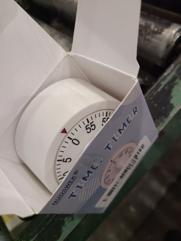 Photo 1 of 60 Minute Wind Up Timer, Visual Mechanical Timer with Loud Alarm, Manual Countdown Timers for Classroom, Home, Study and Cooking (White)