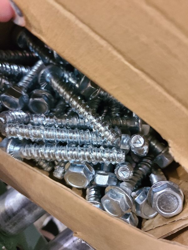 Photo 1 of 50 Pcs 3/8" x 3" Zinc Plated Concrete Anchors Masonry Screws Heavy Duty Carbon Steel Hex Head Large Diameter Concrete Anchors and Screws Kit for Brick, Blocks, Cement