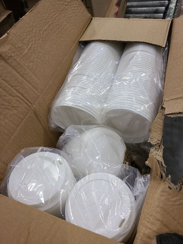 Photo 1 of (500-Pack) Coffee Cup Lids - Disposable Coffee Lids for 8, 10, 12, 16, 20, & 24 oz Paper Cups, Dome for To-Go Beverages, Expresso, Tea, Hot Chocolate - White