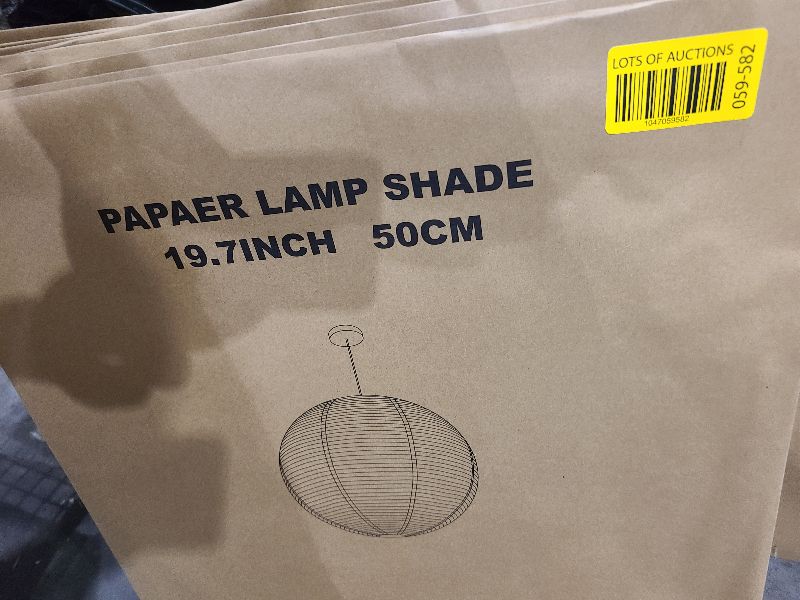Photo 1 of 1PC 19.7 Inch Round Rice Paper Lamp Shades, White Paper Lanterns Lights,Paper Pendant Light Shade,Hanging Paper Lamp Shade,Noguchi Lamp Shade,Lampshade for Living Room,Excluding Wires and Bulbs