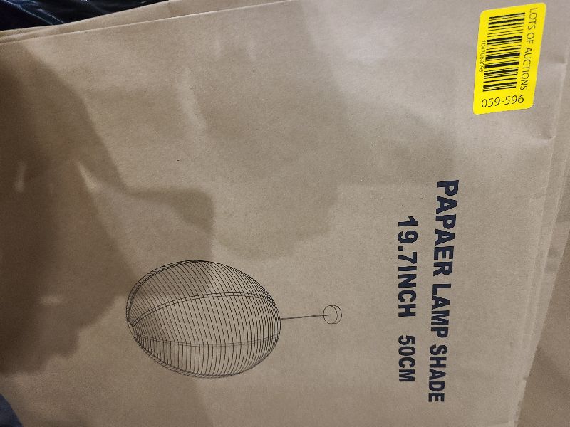 Photo 1 of 1PC 19.7 Inch Round Rice Paper Lamp Shades, White Paper Lanterns Lights,Paper Pendant Light Shade,Hanging Paper Lamp Shade,Noguchi Lamp Shade,Lampshade for Living Room,Excluding Wires and Bulbs