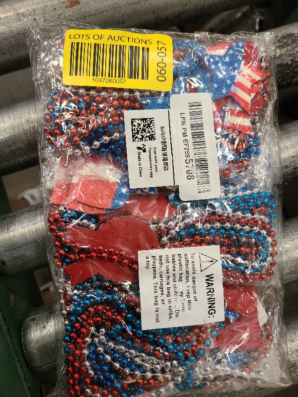 Photo 1 of 36PCS Fourth/4th of July Necklaces Beads: Patriotic Accessories Bulk Memorial Day Party Favors Decor Decorations-Star Uncle Sam Hats