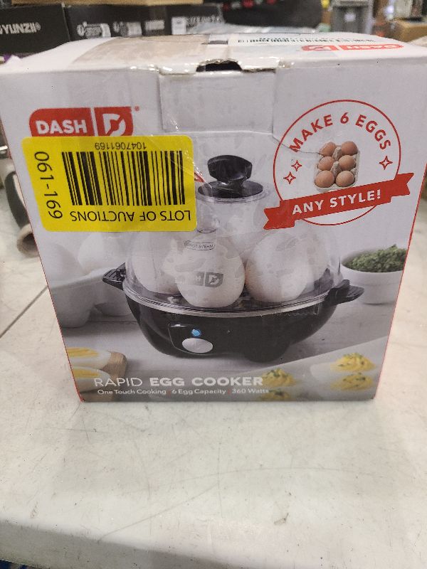 Photo 1 of DASH Rapid Egg Cooker: 6 Egg Capacity Electric Egg Cooker for Hard Boiled Eggs, Poached Eggs, Scrambled Eggs, or Omelets with Auto Shut Off Feature - Black