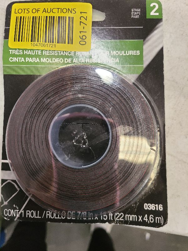 Photo 1 of 3M Super-Strength Molding Tape, 03616, 7/8 in x 15 ft, 1 Roll