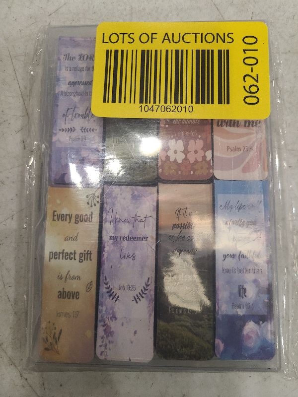 Photo 1 of 48 Piece Bible Verse Magnetic Bookmarks - Christian Scripture Inspirational Book Marks with Boxes - Religious Motivational Book Marker Prayer Page Clips for Women & Men Reading Gifts