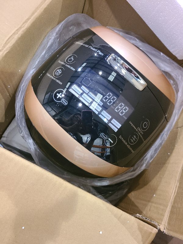 Photo 1 of Commercial Fully Automatic Pearl Pot Tapioca Bubble Tea Pearl Maker Machine 860w Nonstick Automatic Pot with 1x Gloves 1x Spoon for Boil Sago Pudding Boba Tea 11.81x15.35x10.63inch