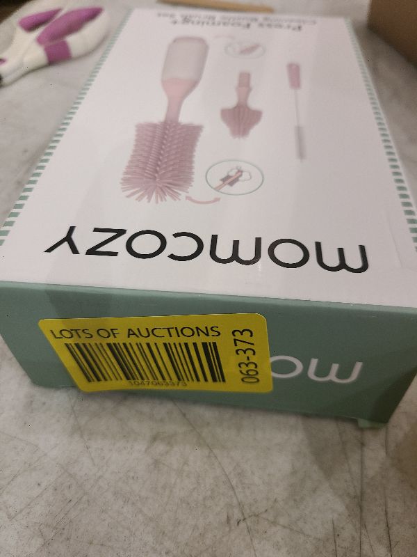 Photo 1 of Momcozy Bottle Brush Kit, Innovative Push-Press Design for Better Cleaning - Baby Bottle Cleaner Brush for Baby Bottle, Breast Pumps, Nipples, and More - Can Generate Foam for Better Cleaning, Pink