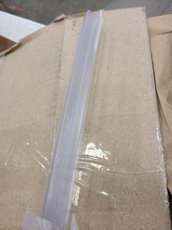 Photo 1 of Frameless Shower Door Bottom Seal Shower Sweep with Drip Rail for 1/4" Glass,36" Long, Vinyl, Clear