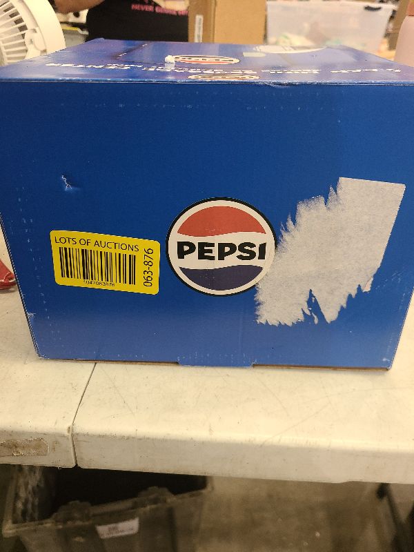 Photo 1 of CURTIS Pepsi 6-can Mini Fridge, BLUE, 4 liters
