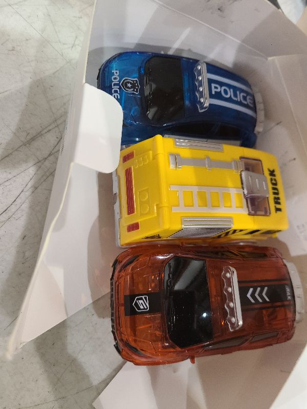 Photo 1 of Track Cars Replacement Only Light Up Toy Cars with 5 Flashing LED Lights Toys Racing Car Track Accessories Compatible with Magic Tracks and Tracks with Most Track Cars for Boys and Girls (3 Pack)