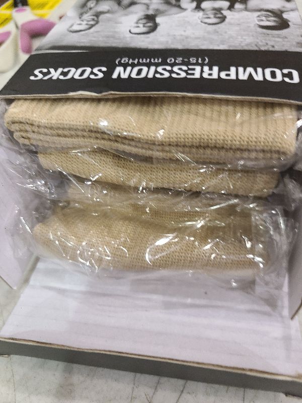 Photo 1 of CHARMKING Compression Socks for Women & Men Circulation (3 Pairs) 15-20 mmHg is Best Athletic for Running, Flight Travel, Support, Cycling, Pregnant - Boost Performance, Durability (S/M, Nude)