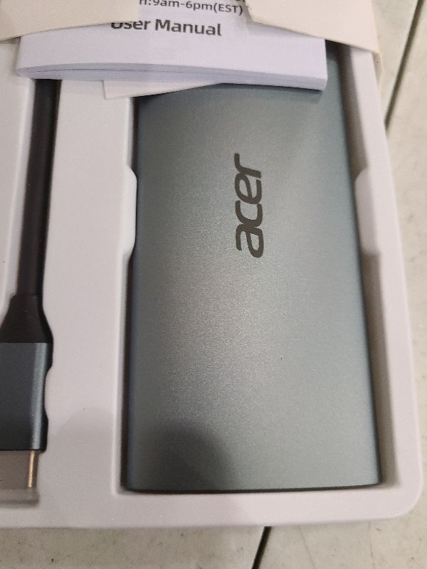 Photo 1 of Acer USB C Hub with 4k HDMI, 9-in-1 USB C to Ethernet Adapter, 5Gbps USBA 3.0 Docking Station, VGA Splitter, SD Card Reader, PD 100W Charging for MacBook, Acer, Laptops, Surface and More