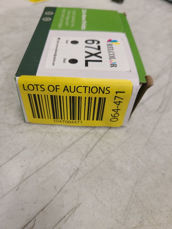 Photo 1 of Relcolor Remanufactured 67XL Ink Cartridge Replacement for HP DeskJet 2700 2700e 2752 2742 2755 4100 4100e 4152 4155 4155e 6000 6055e 6055 6400 6458 6458e 6455e, Black, 2-Pack