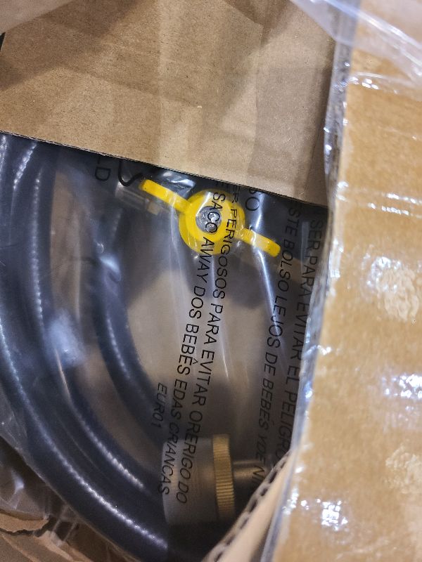 Photo 1 of 5ft Propane 2 Way Splitter Adapter Hose 1 lb to 20 lb Converter with Shut Off Valve, Propane Hose Adapter 1lb Portable Appliance to QCC1/Type1 5-40lb Tank for Camping Stove, Gas Grill, Portable Heater