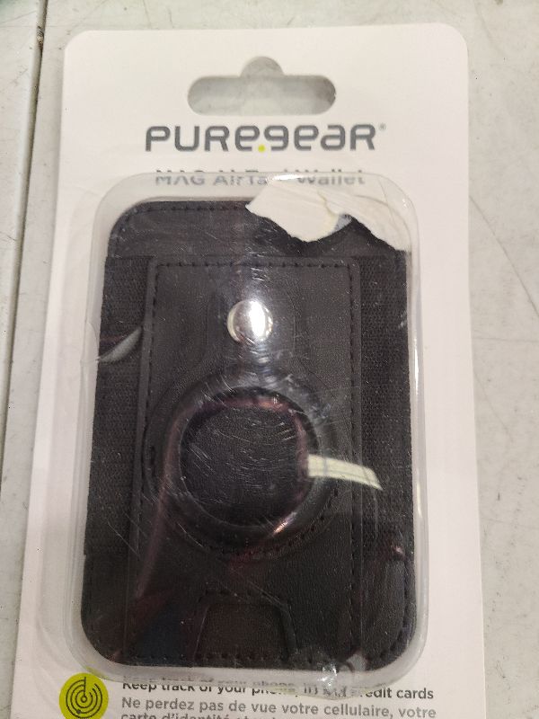 Photo 1 of PureGear Mag AirTag Wallet, Magnetic Wallet with Protective AirTag Holder for iPhone 16/15/14/13/12 Series, MagSafe Compatible, Holds Up to 8 Cards, Slim Minimalist, AirTag Not Included (Black)