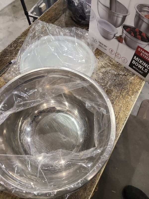 Photo 1 of FineDine Stainless Steel Mixing Bowls Set with Lids, Home Kitchen Cooking Essentials Household Must Haves for Baking. 1pc only