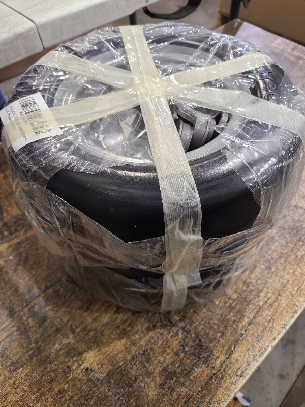Photo 1 of 2 PCS 11x4.00-5" Flat Free Lawn Mower Tire on Wheel, 3/4" or 5/8" Bushing, 3.4"-4"-4.5-5" Centered Hub, Universal Fit Smooth Tread Tire for Zero Turn Lawn Mowers, with Universal Adapter Kit
