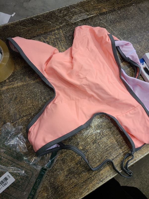 Photo 1 of ALLureLove Swimsuits for Women Sexy Monokini Deep V One Piece Bathing Suits Backless Cheeky Swimwear Semi Thong Bikini (A-Pink, Large)