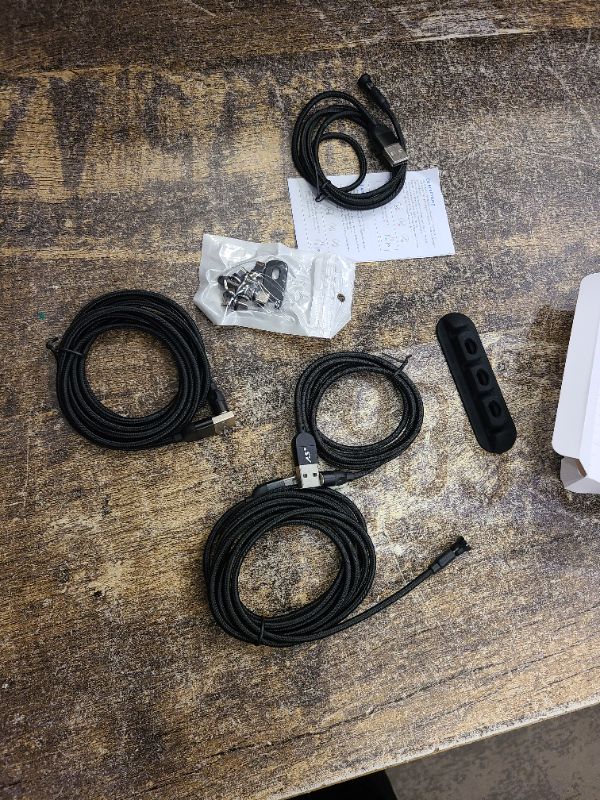 Photo 1 of A.S Magnetic Cable 3A Fast Charging Data Sync Magnetic Cable Magnetic Phone Charger for Micro USB, Type C Smartphones(3.3ft+3.3ft+6.6ft+6.6ft,Black)