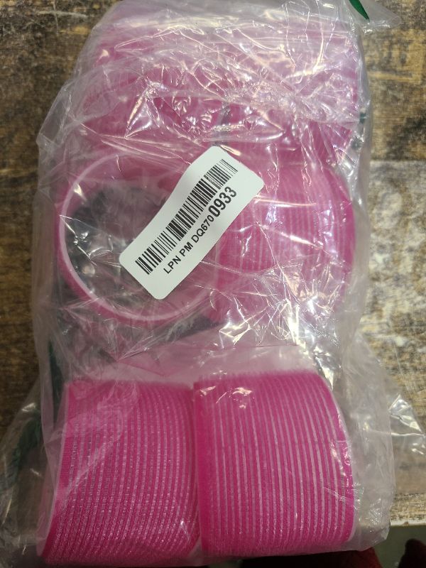 Photo 1 of 6 Pack Super Jumbo Self Grip Hair Rollers Pro Salon Hairdressing - Big Curlers Create Volume For Long Hair (Hot Pink)