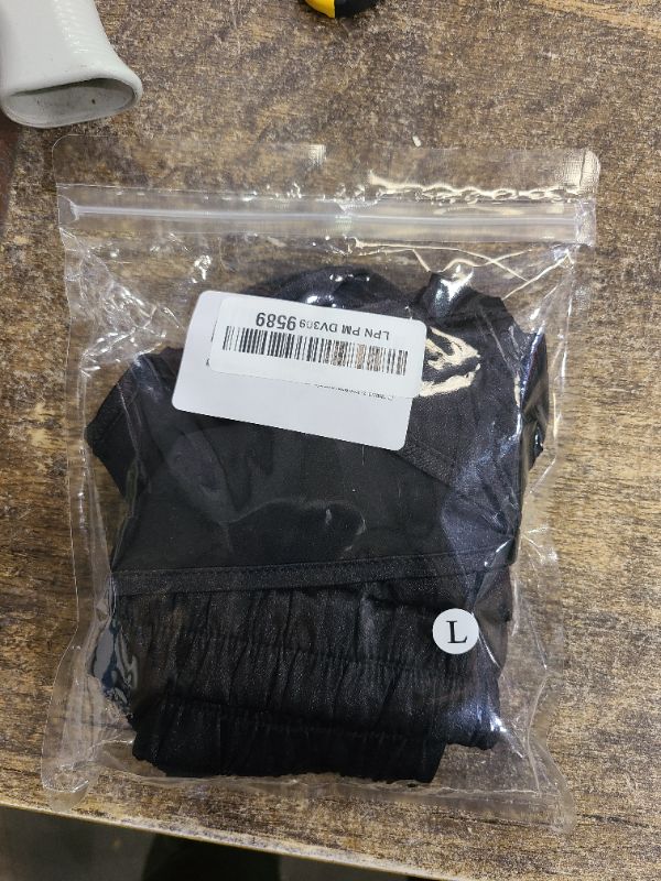 Photo 1 of Akkad Kuti Mens Satin Silk Boxers 3 Inch Inseam Silkies Shorts Men Sexy Panties Lounge Pajama Bottoms Shorts (Black, L)