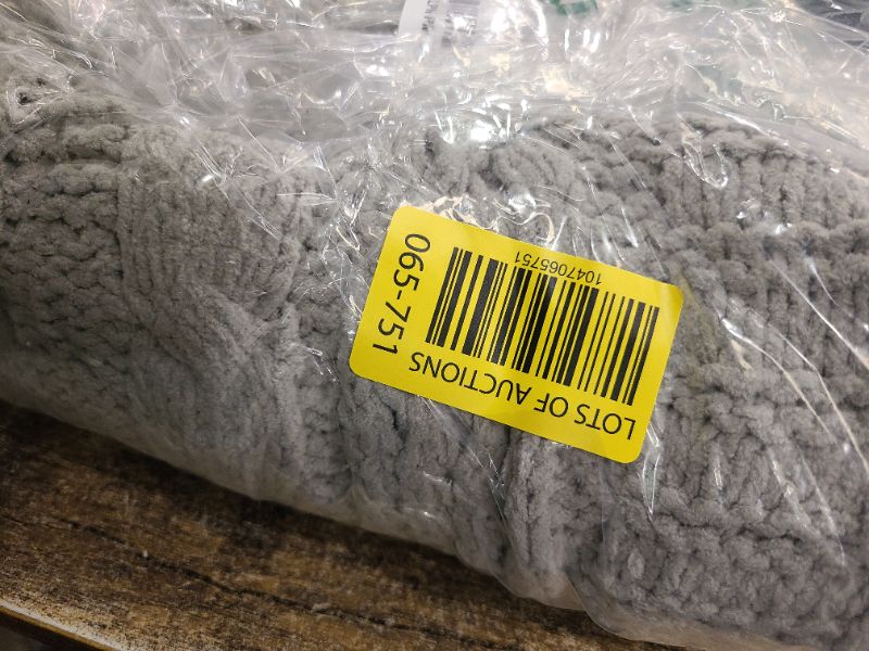 Photo 1 of Amélie Home Chunky Knit Chenille Throw Blanket, Breathable Cable Knitted Blanket for Couch, Farmhouse Decorative Throw for Sofa Chair Bed, 50"x60", Sage Green