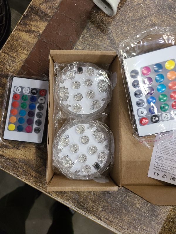 Photo 1 of Anziner 2Pack Submersible LED Lights Waterproof Pool Lights Underwater with 16 Colors, Remote Control for Aquarium, Bath, Hot Tub, Swimming Pool and Party Decoration