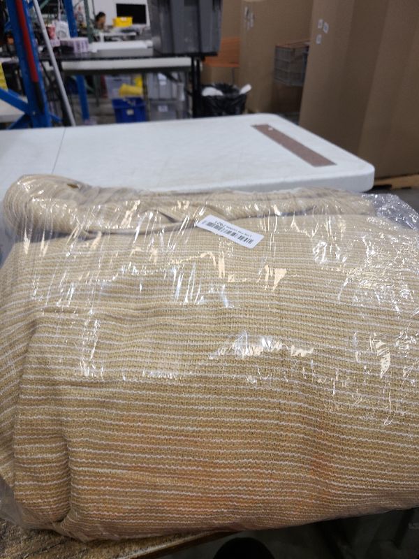 Photo 1 of Amgo 22' x 22' x 22' Beige Triangle Super Ring Sun Shade Sail Order to Make UPF50+, Canopy Awning Shades for Patio, 98% UV Blockage, Commercial Standard Heavy Duty - 260 GSM (We Customize)