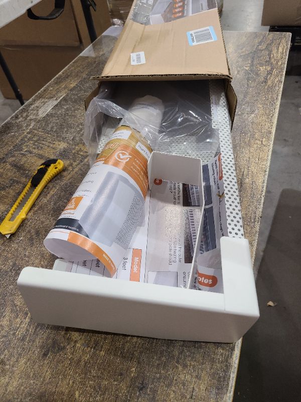 Photo 1 of 5ft Steel Easy Slip-On Baseboard Heater Cover with End Caps for Bathroom & Hydronic System for Replacing Old Cover, White