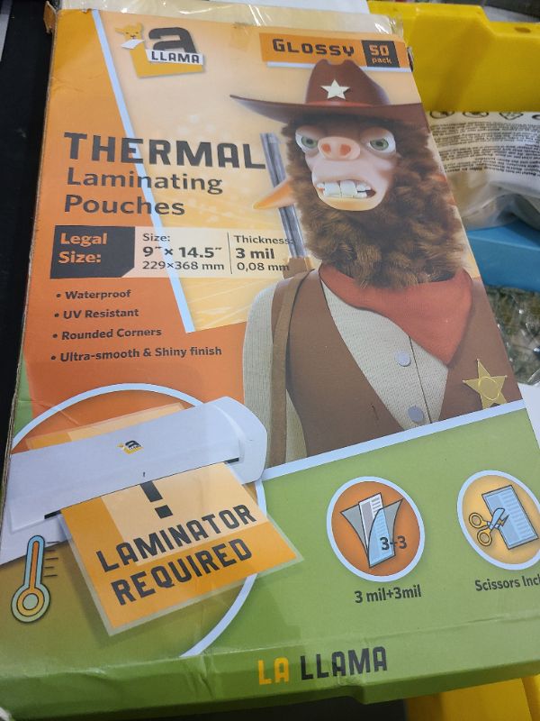 Photo 1 of 50 Pack Thermal Laminating Pouches 9” x 14.5”, 3 Mil Thick, Suited for Legal Size Laminating Sheets 8.5 x 14