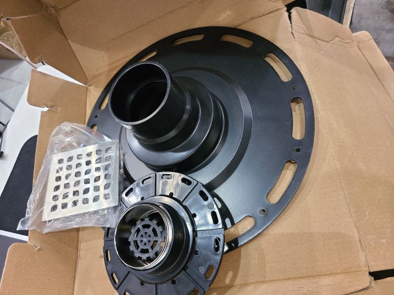Photo 1 of 4-Inch Square Shower Drain with Bonding Flange - Durable Stainless Steel Shower Drain Flange Kit for Quick Drainage, Easy Installation, Ideal for Bathroom & Wet Area Renovations