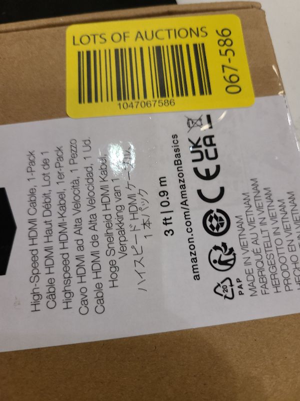 Photo 1 of Amazon Basics HDMI Cable, 3ft, 4K@60Hz, High-Speed 4K HDMI 2.0 Cord (18Gbps), 2160p, 48 bit, Compatible with TV/PS5/Xbox/Roku, Black