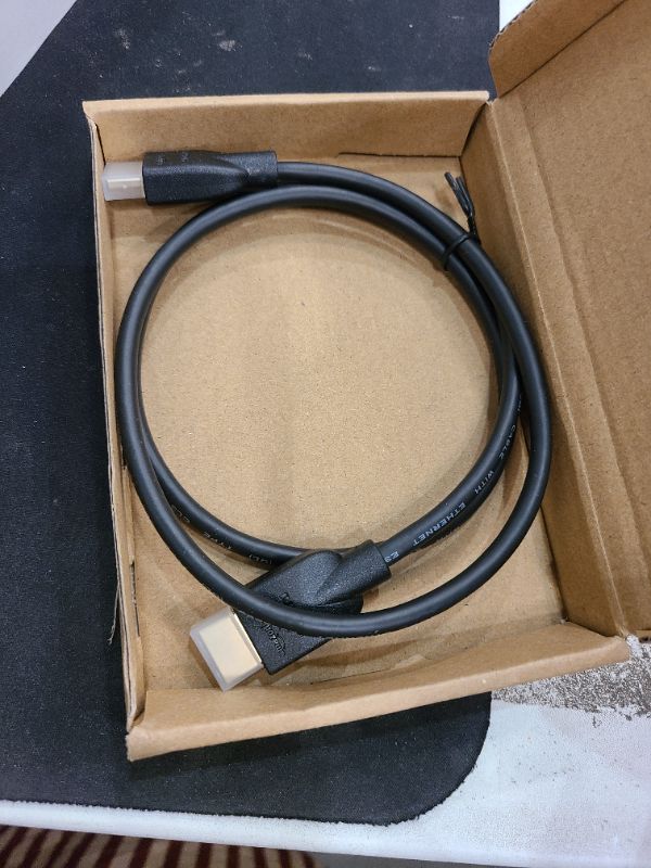 Photo 1 of Amazon Basics HDMI Cable, 3ft, 4K@60Hz, High-Speed 4K HDMI 2.0 Cord (18Gbps), 2160p, 48 bit, Compatible with TV/PS5/Xbox/Roku, Black