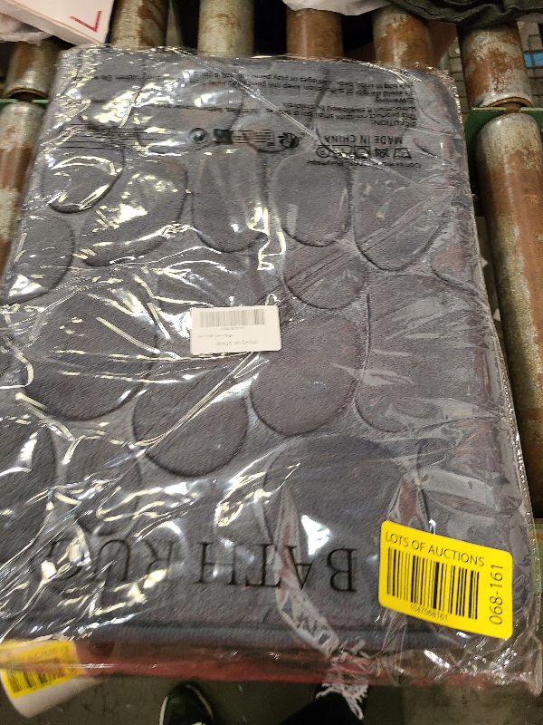 Photo 1 of AAYMIA Stone bath mat cute thin bathroom rugs non slip washable, Quick dry stone bath mat?Non-Slip rubber backing washable carpet, Stone bath mats for floor, Sink, Bathtub and Shower, 16X24, Dark Grey
